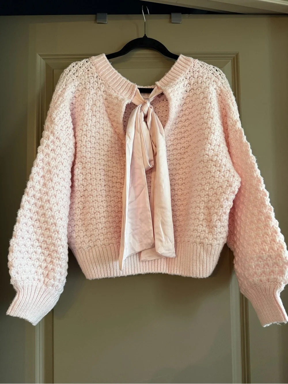 Altar'd State Light Pink Bubble Knit Cropped Crew Sweater - Picture 5 of 5
